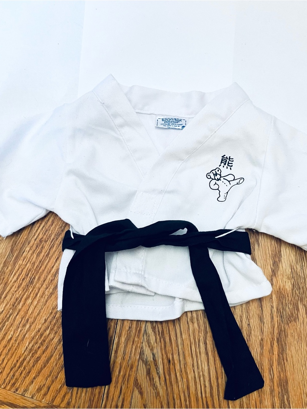 Build-A-Bear White Karate Top With Black Belt Read